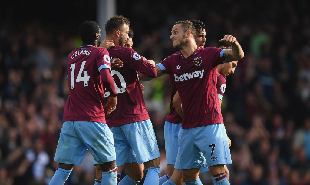  during the Premier League match between Everton FC and West Ham United at Goodison Park on September 16, 2018 in Liverpool, United Kingdom.