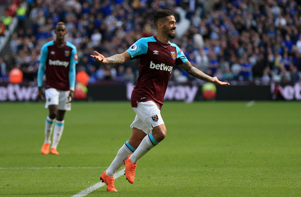  during the Premier League match between West Ham United and Everton at London Stadium on May 13, 2018 in London, England.