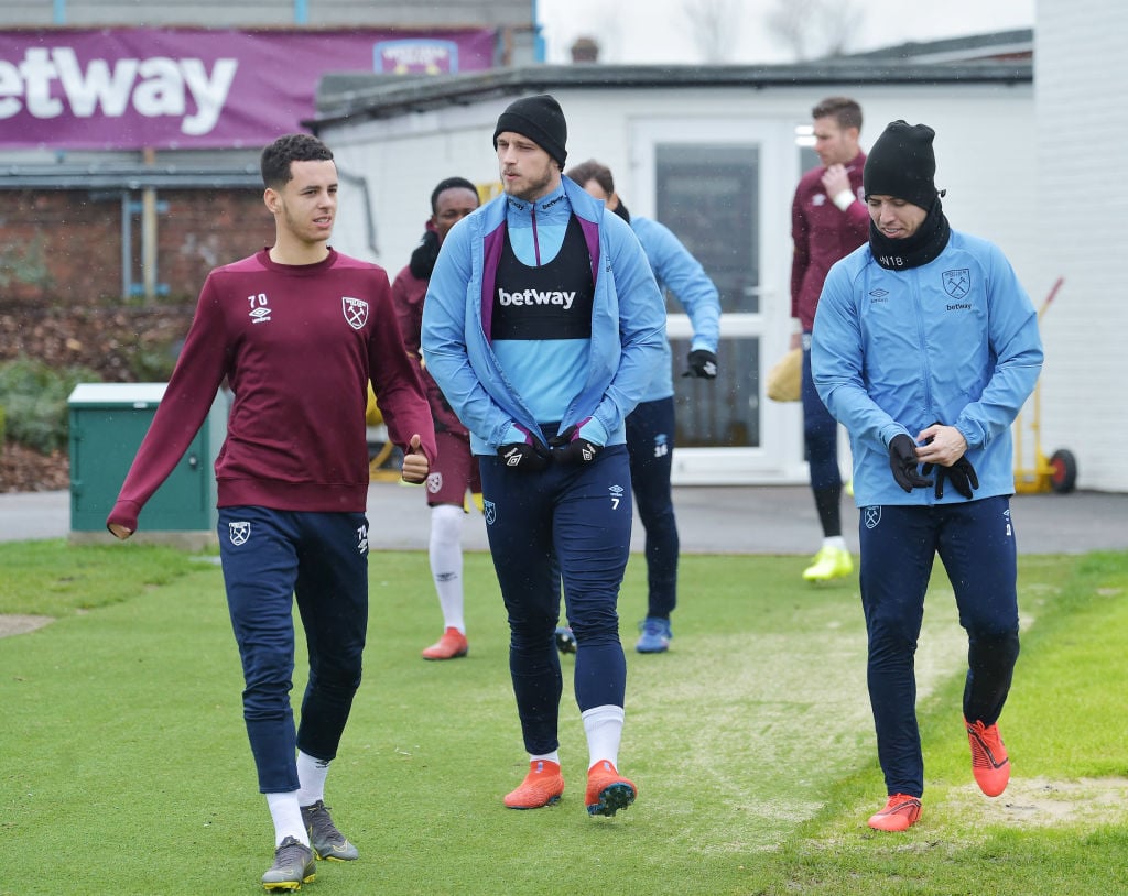 No sign of Marko Arnautovic causing problems as pictures show West Ham squad are all smiles in training