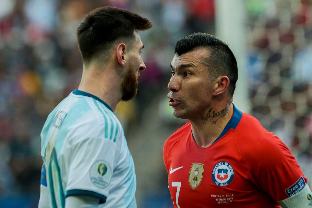 West Ham target Gary Medel shown red card in Copa America after altercation with Lionel Messi