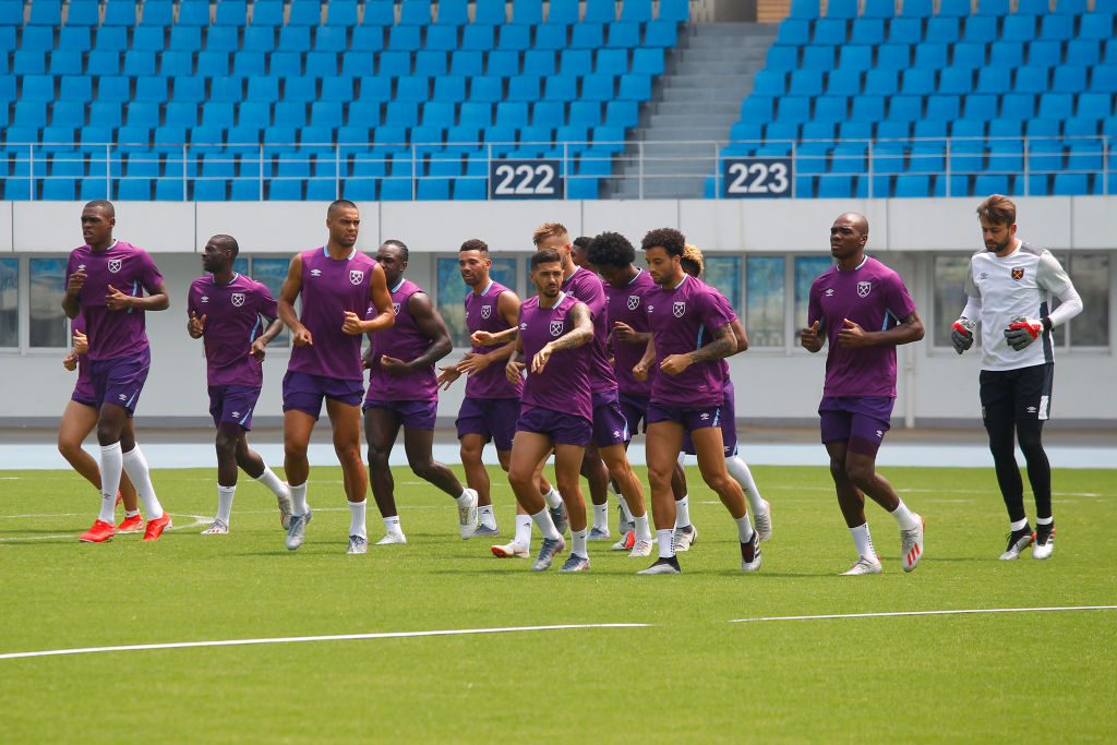 West Ham players train in China ahead of Asia Trophy clash with Man City