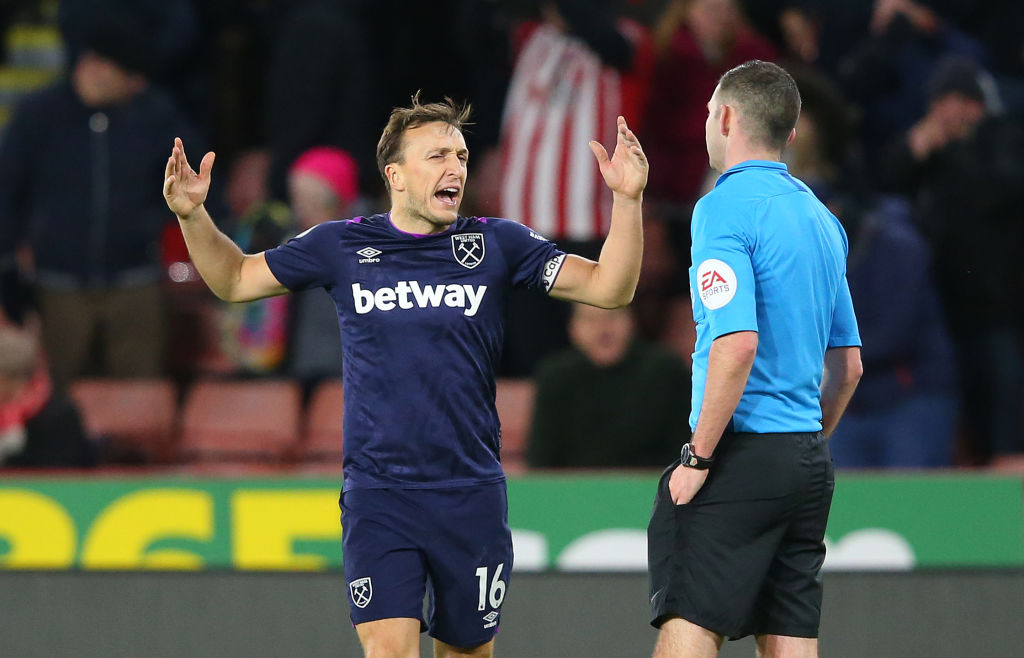 Mark Noble lifts lid on what Chris Wilder said to him in the tunnel after West Ham VAR shocker
