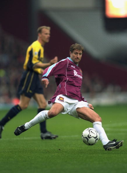 21 Oct 2000:  John  Moncur of West Ham in action during the FA Carling Premiership match against Arsenal at Upton Park in London, England. Arsenal ...