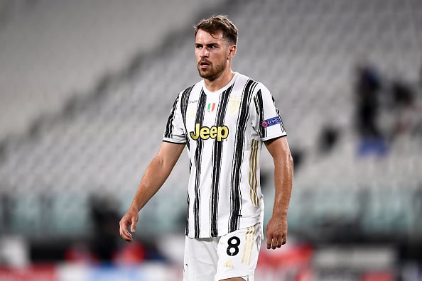 Aaron Ramsey of Juventus FC looks on during the UEFA...
