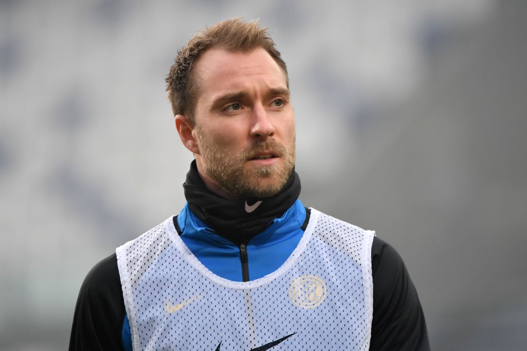 Christian Eriksen of FC Internazionale warms up during the