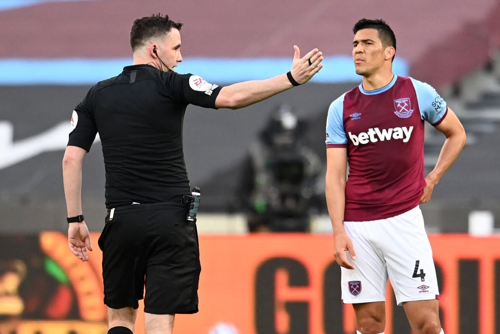 West Ham fans are still fuming after Fabian Balbuena has red card rescinded
