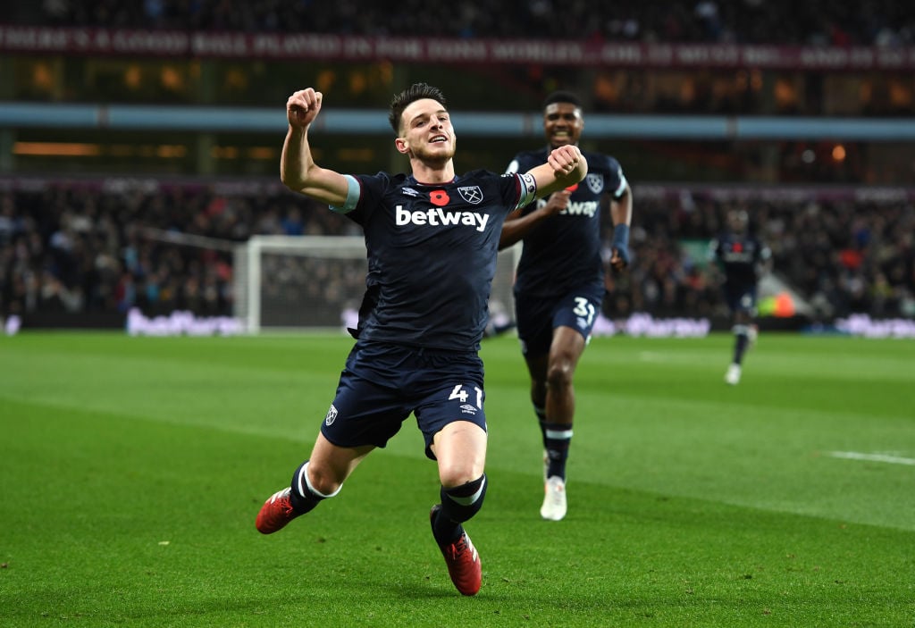 Declan Rice posts absolutely brilliant dressing room video after win over Villa