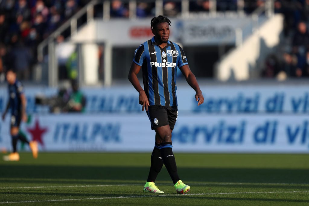 Duvan Zapata of Atalanta Bc looks on during the Serie A