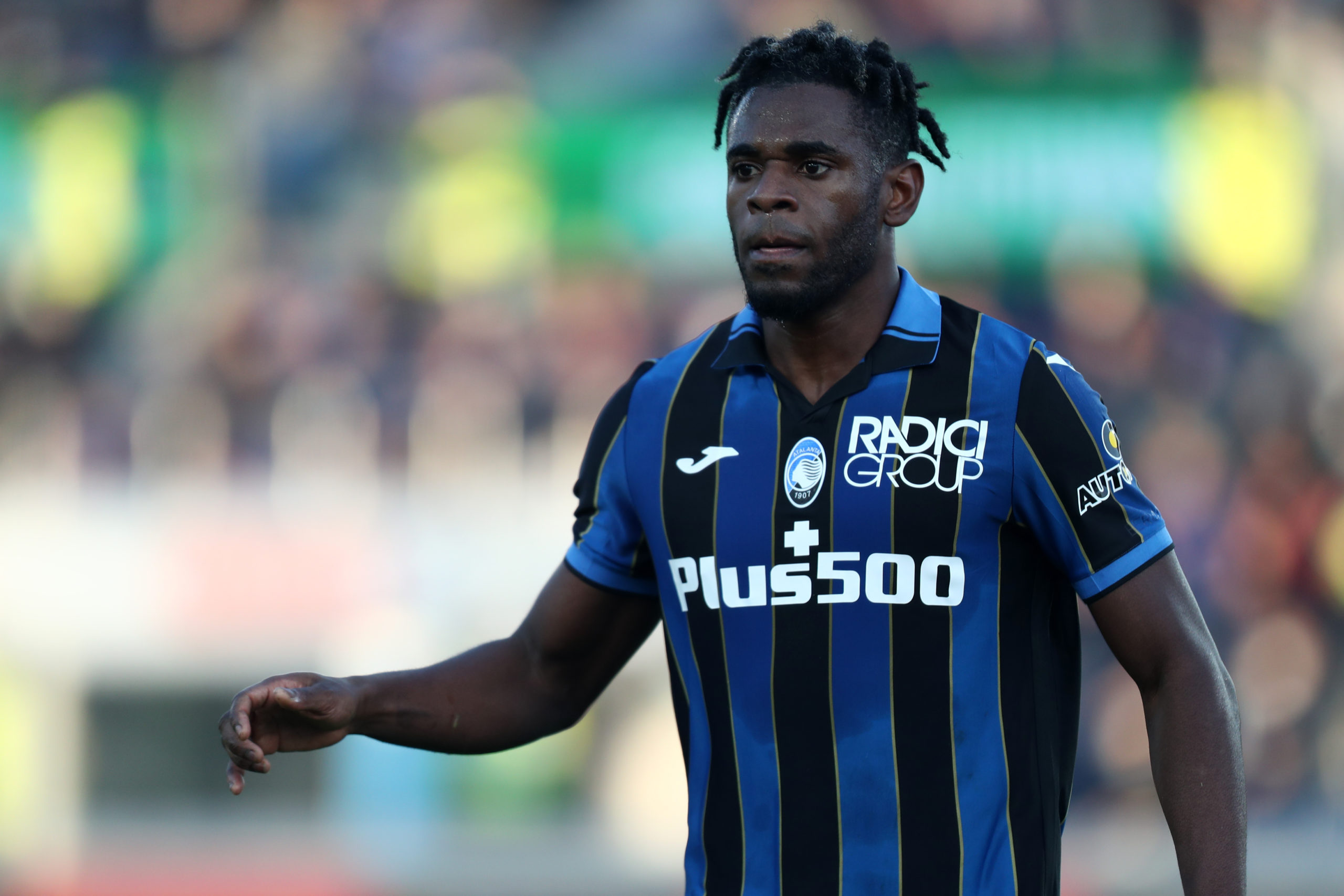 Duvan Zapata of Atalanta Bc  looks on during the Serie A...
