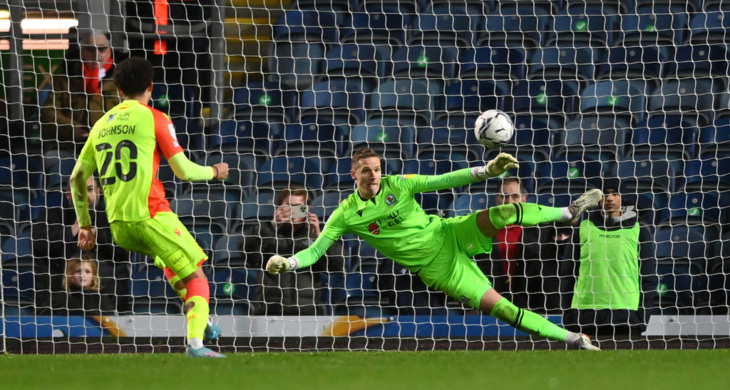 Tomas Kaminski in action during Blackburn Rovers v Nottingham Forest - Sky Bet Championship