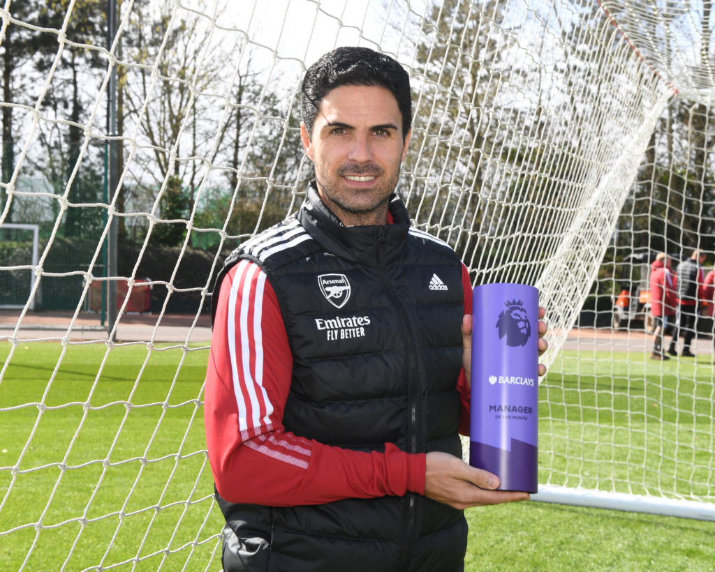 Mikel Arteta is Announced as the Barclays Manager of the Month for March
