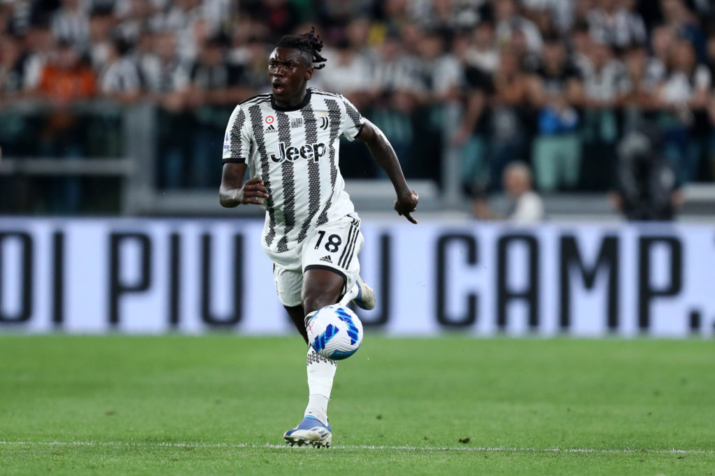 Moise Kean of Juventus Fc in action during the Serie A