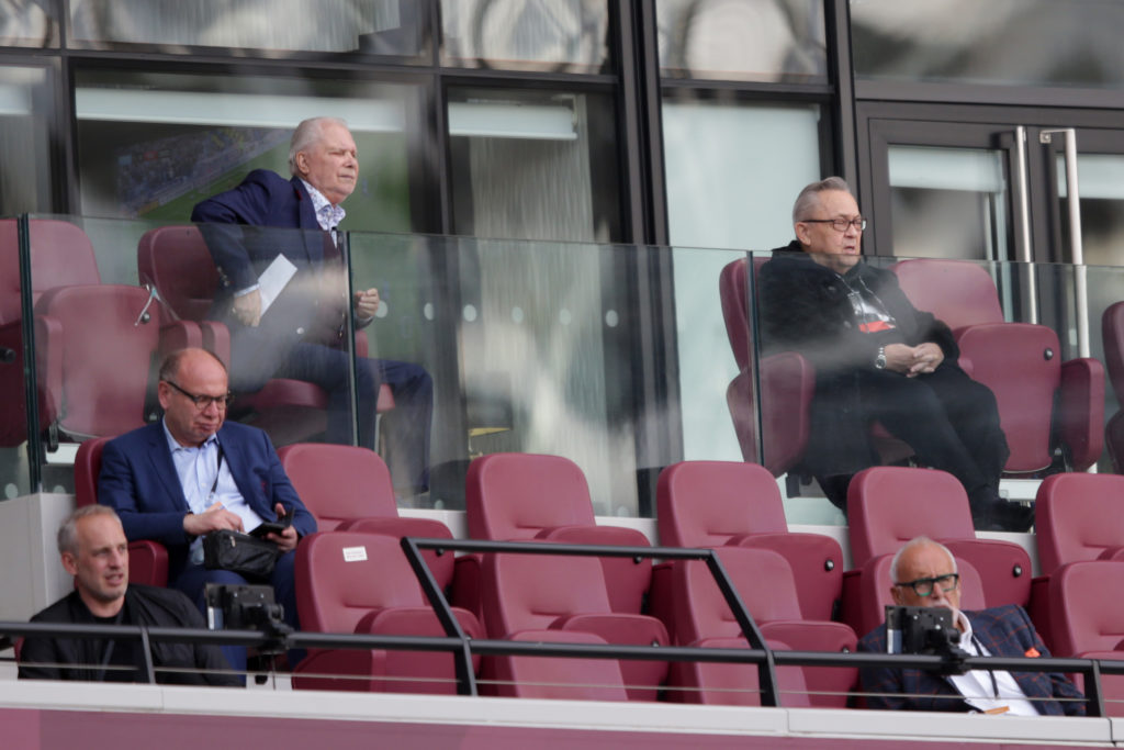 West Ham United owners David Gold and David O'Sullivan during the pre-season friendly Betway Cup match between West Ham United and AFC Bournemouth ...