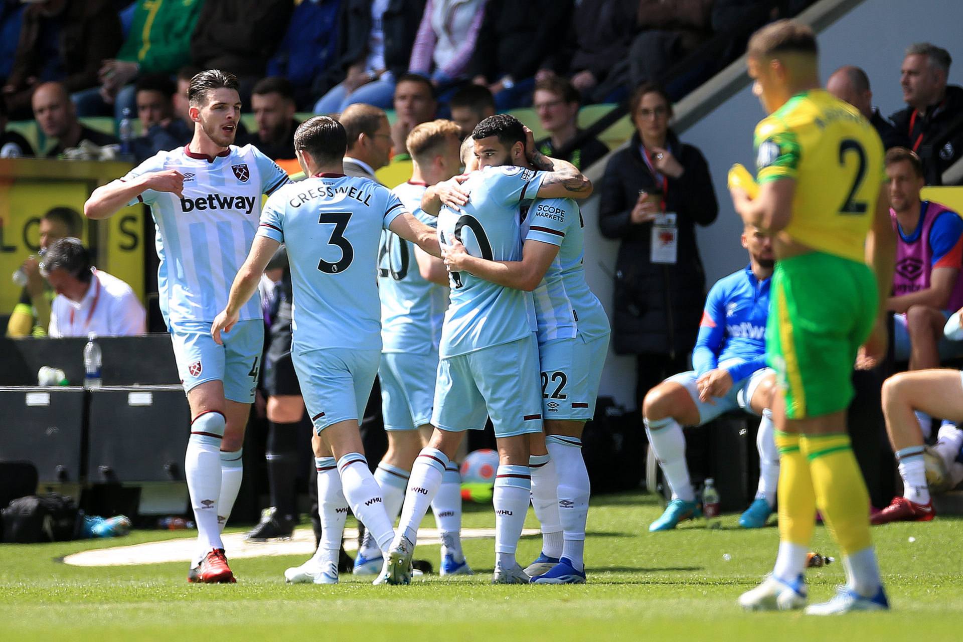 Declan Rice reacted on Twitter after West Ham beat Norwich 4-0