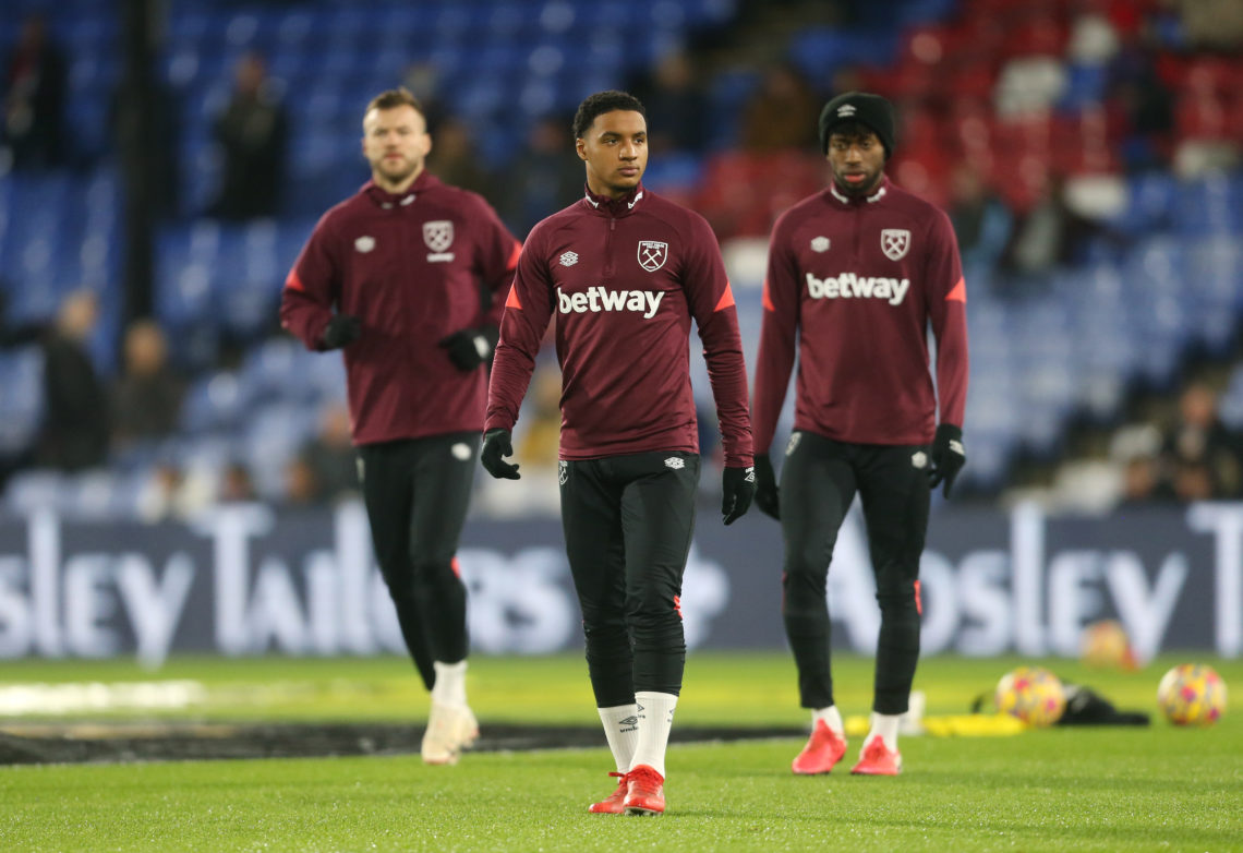West Ham Uniteds Armstrong Okoflex during the Premier League match between Crystal Palace  and  West Ham United at Selhurst Park on January 1, 2022...