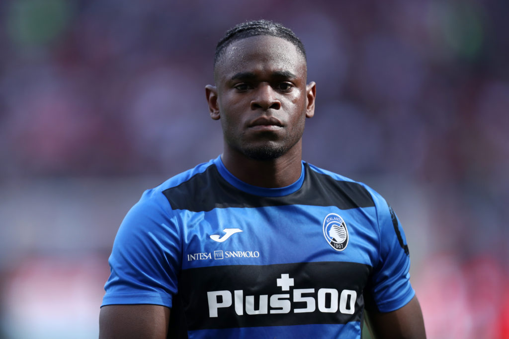 Duvan Zapata of Atalanta Bc during warm up before the Serie
