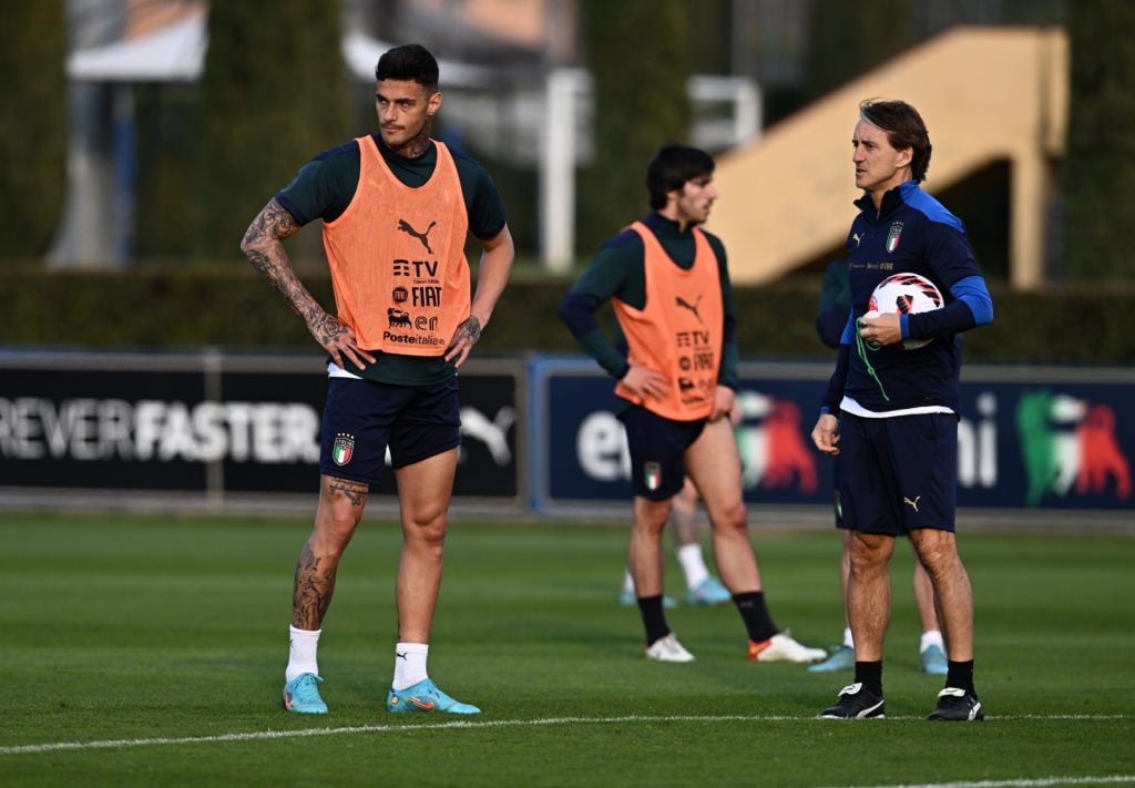 Sesión de entrenamiento y rueda de prensa de Italia