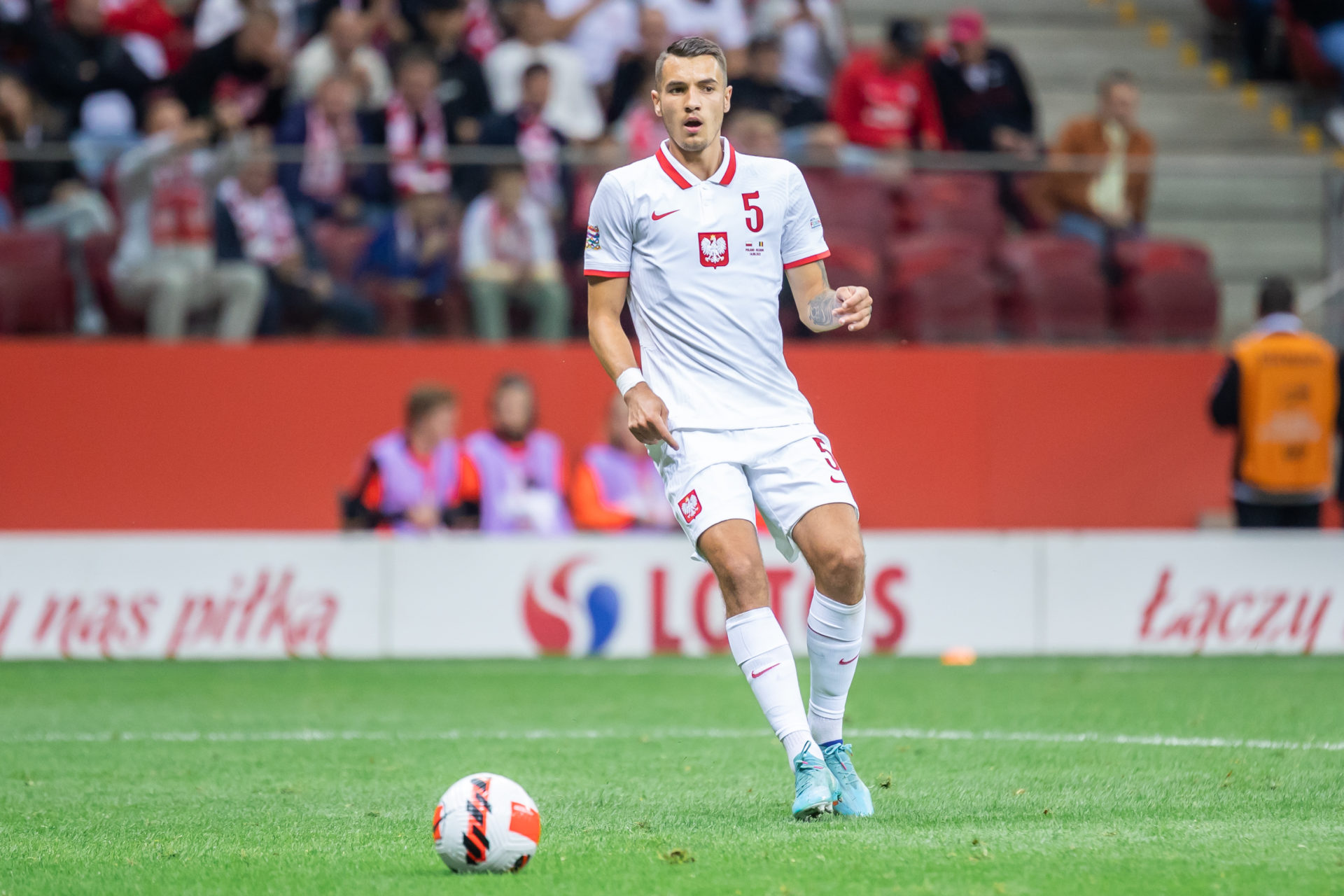 Jakub Kiwior of Poland seen in action during the UEFA...