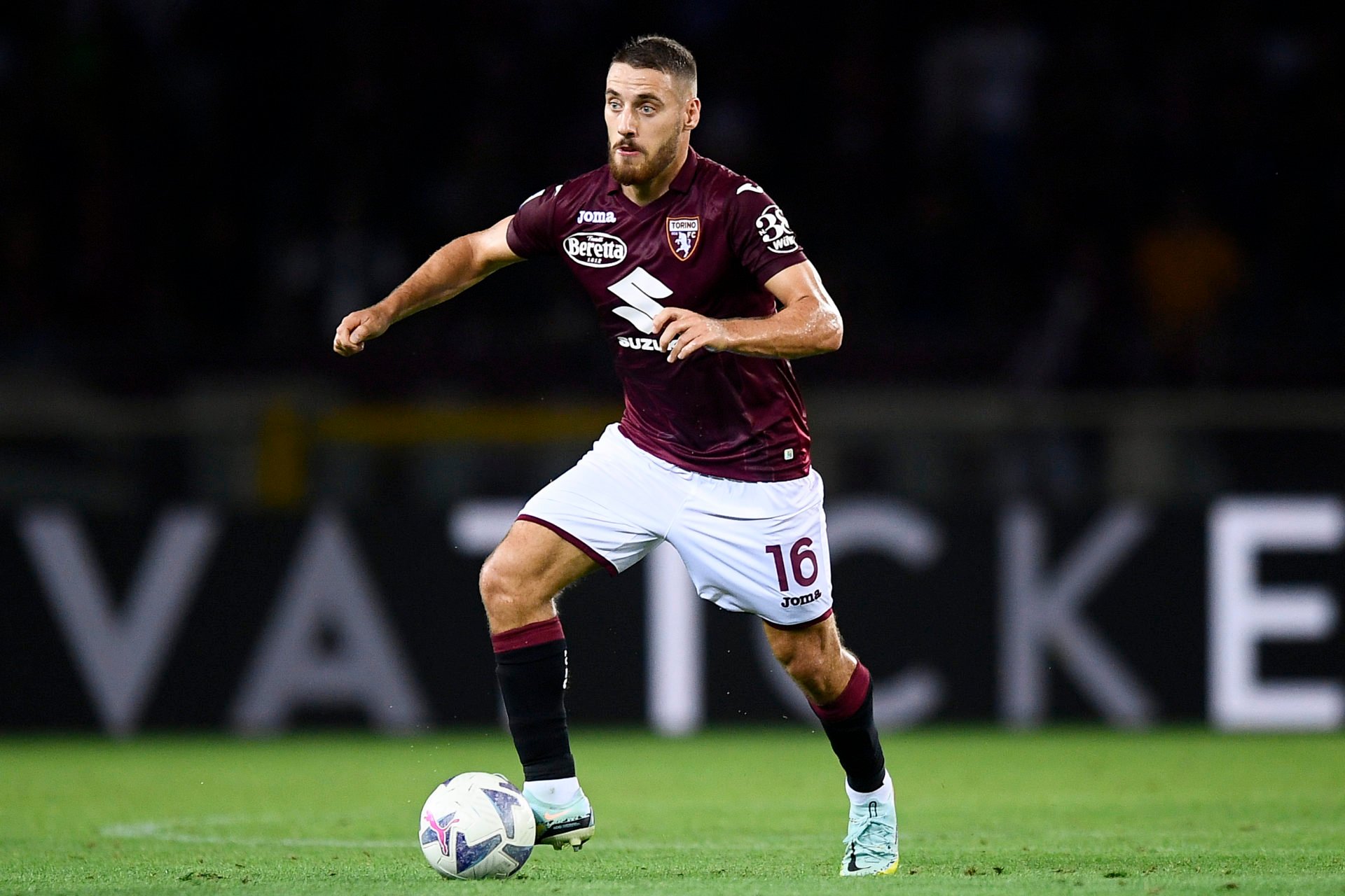 Nikola Vlasic of Torino FC in action during the Serie A...