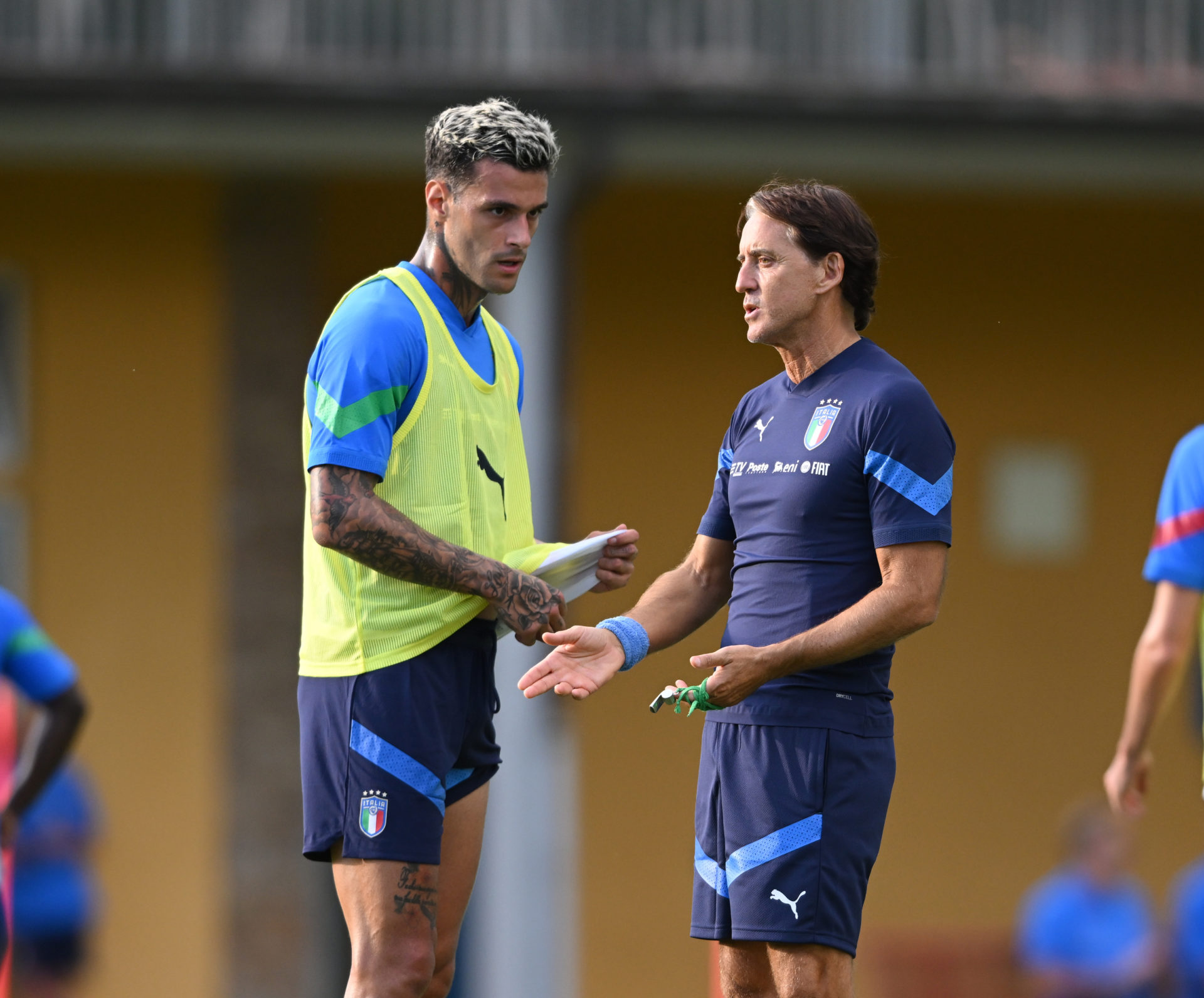 Sesión de entrenamiento y rueda de prensa de Italia