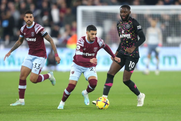 What were the Brentford fans chanting at West Ham United ace Said Benrahma?