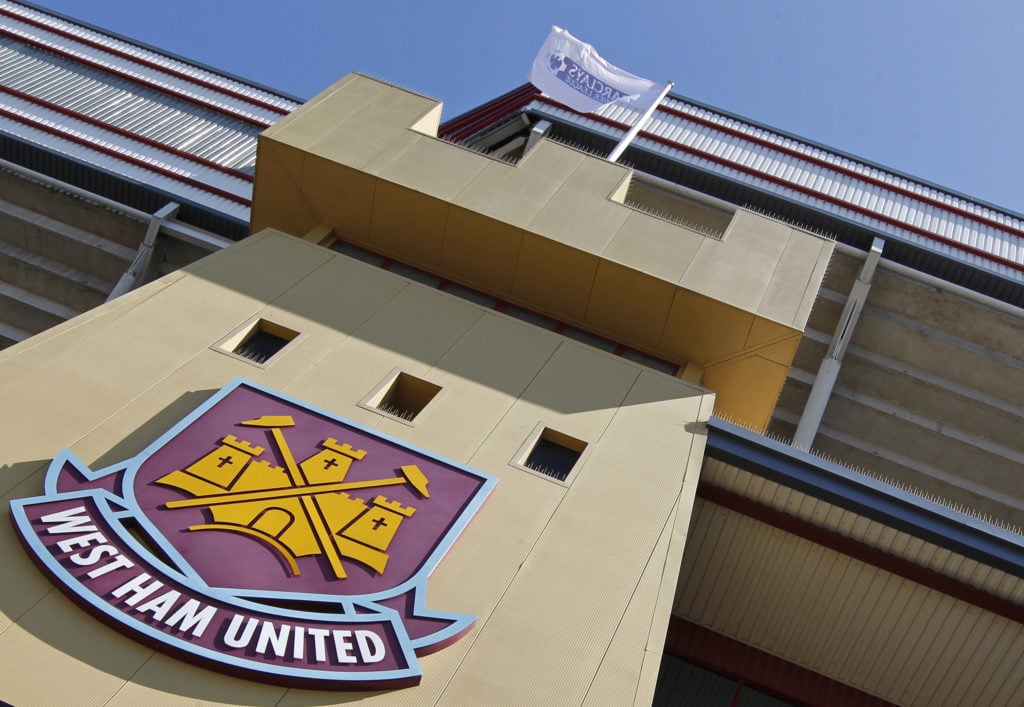 The old West Ham badge and turret at Upton Park
