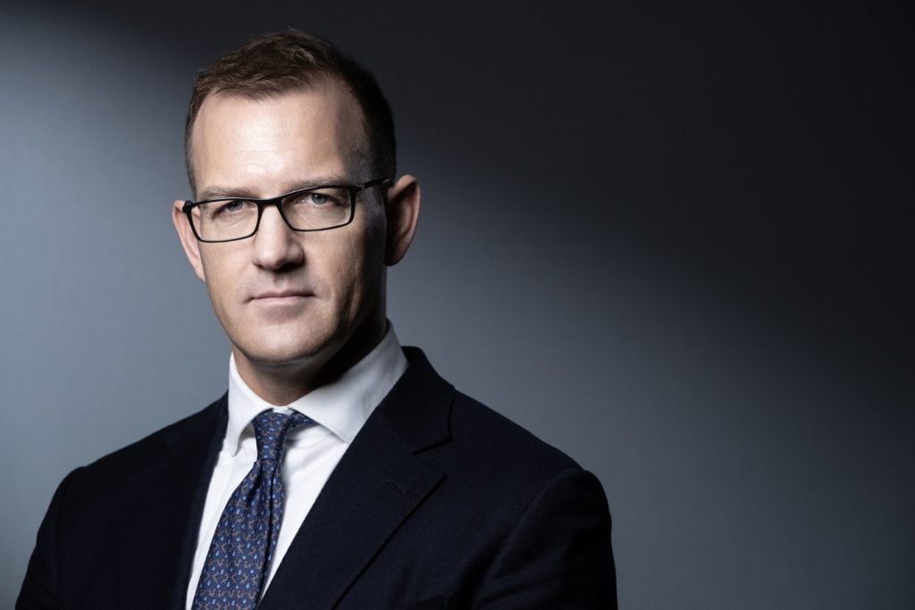 Czech businessman Daniel Kretinsky poses during a photo session on January 22, 2020, in Paris. (Photo by JOEL SAGET / AFP)