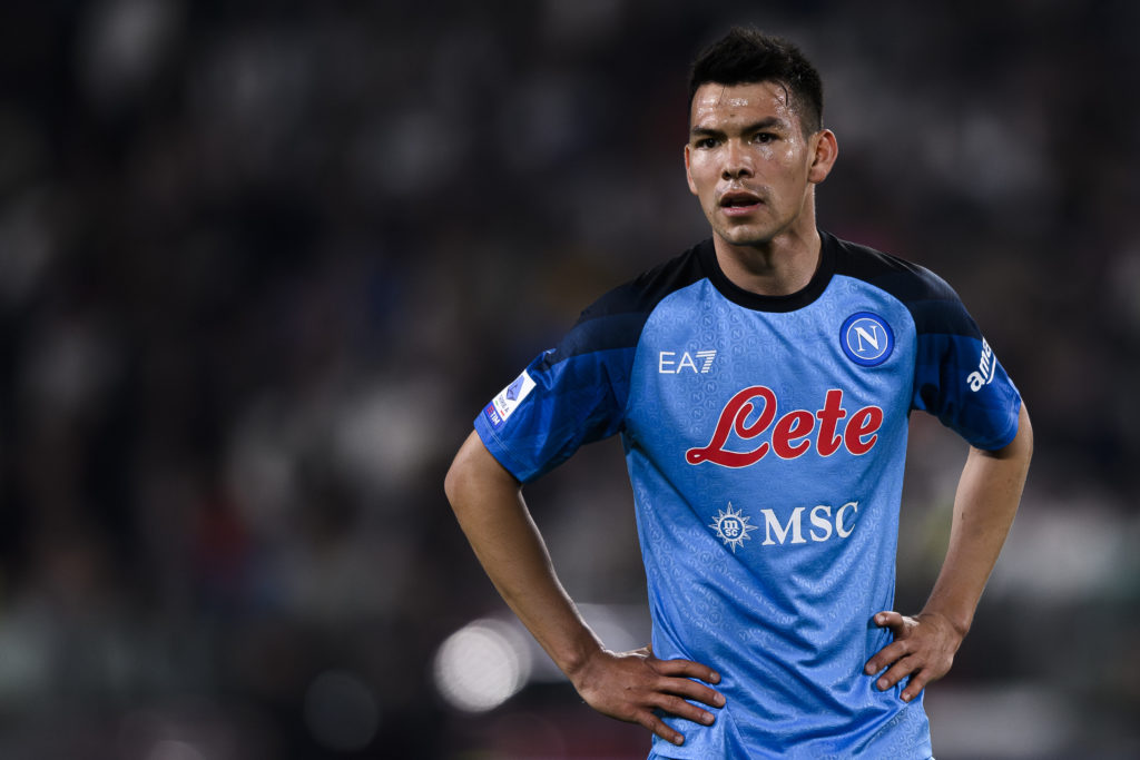 Hirving Lozano of SSC Napoli looks on during the Serie A