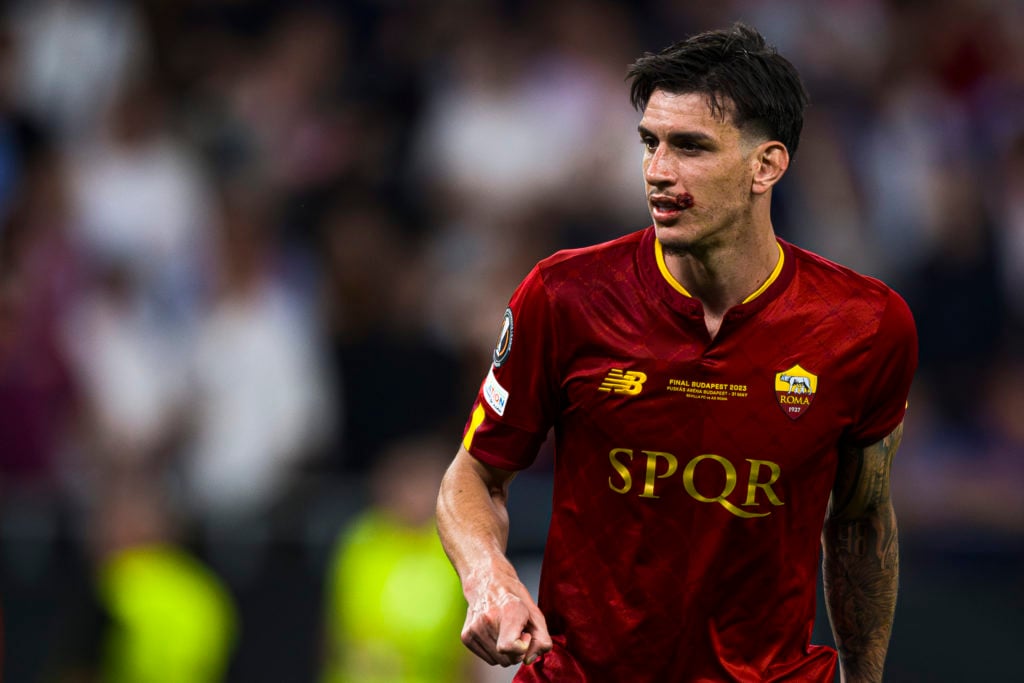 Roger Ibanez of AS Roma looks on during penalty shoot out of