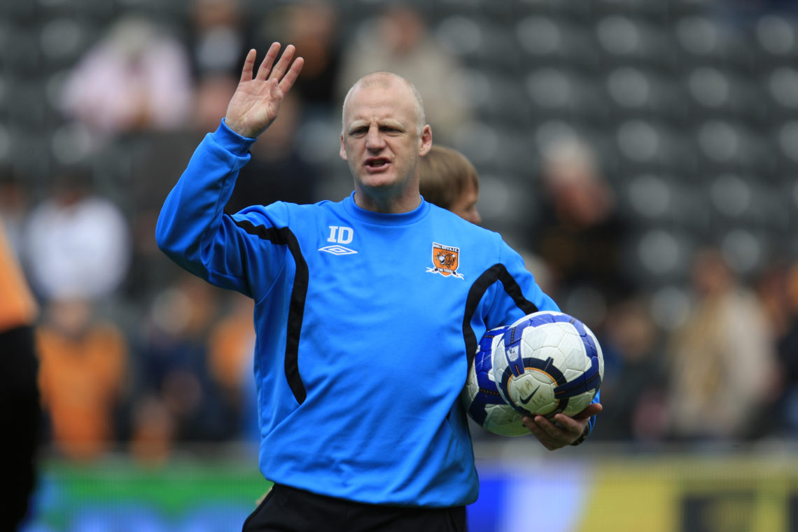 Hull City interim manager Iain Dowie during the Barclays Premier League match between Hull City and Liverpool at the KC Stadium on May 9, 2010 in H...