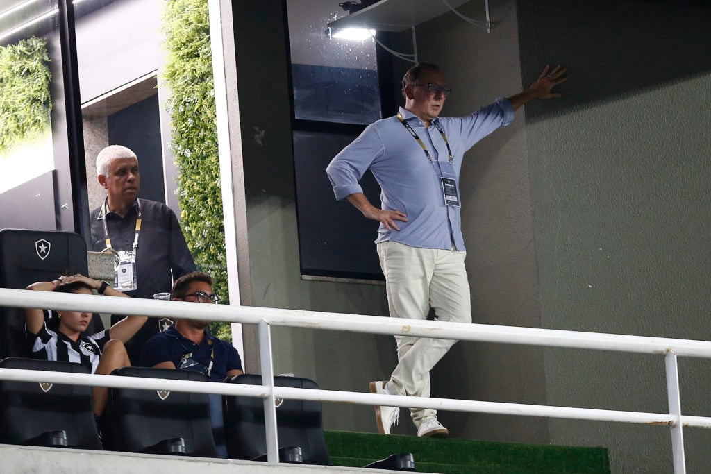 President John Textor of Botafogo looks on during the match between Botafogo and Cruzeiro as part of Brasileirao 2023 at Estadio Olimpico Nilton Sa...