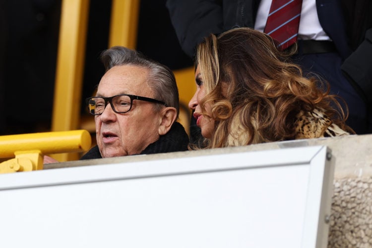David Sullivan, Owner of West Ham United, looks on prior to the Premier League match between Wolverhampton Wanderers and West Ham United at Molineu...