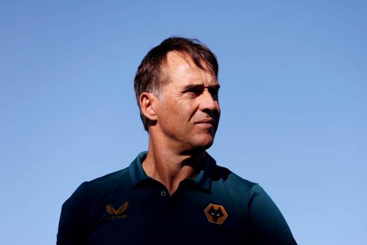 Julen Lopetegui, Manager of Wolverhampton Wanderers inspects the pitch ahead of the pre-season friendly match between FC Porto and Wolverhampton Wa...