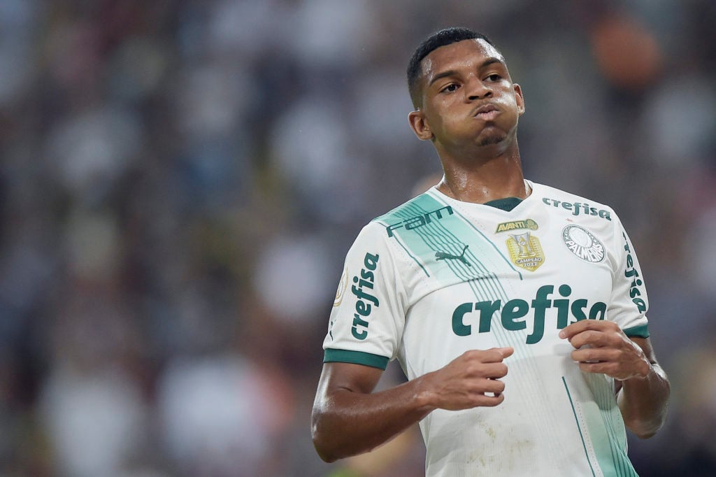 Luis Guilherme of Palmeiras reacts during the match between Fluminense and Palmeiras as part of Brasileirao Series A 2023 at Maracana Stadium on Au...