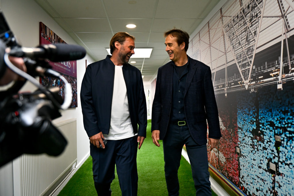 Julen Lopetegui is unveiled as the new West Ham United manager on May 21, 2024 in London, England.