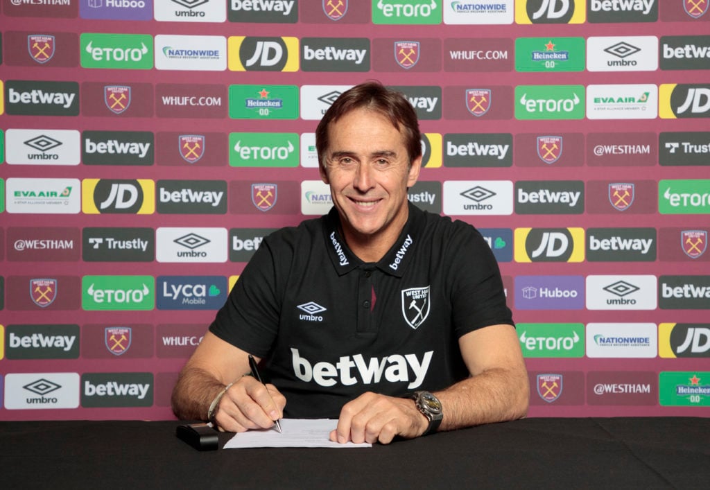 Julen Lopetegui is unveiled as the new West Ham United manager on May 21, 2024 in London, England.
