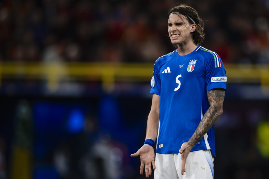 Riccardo Calafiori of Italy reacts during the UEFA EURO 2024