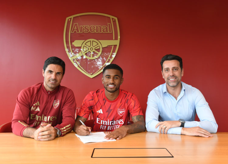 R0 Sporting Director Edu as he signs a new long term contract at Arsenal at London Colney on July 06, 2023 in St Albans, England. (Photo by Stuart MacFarlane/Arsenal FC via Getty Images