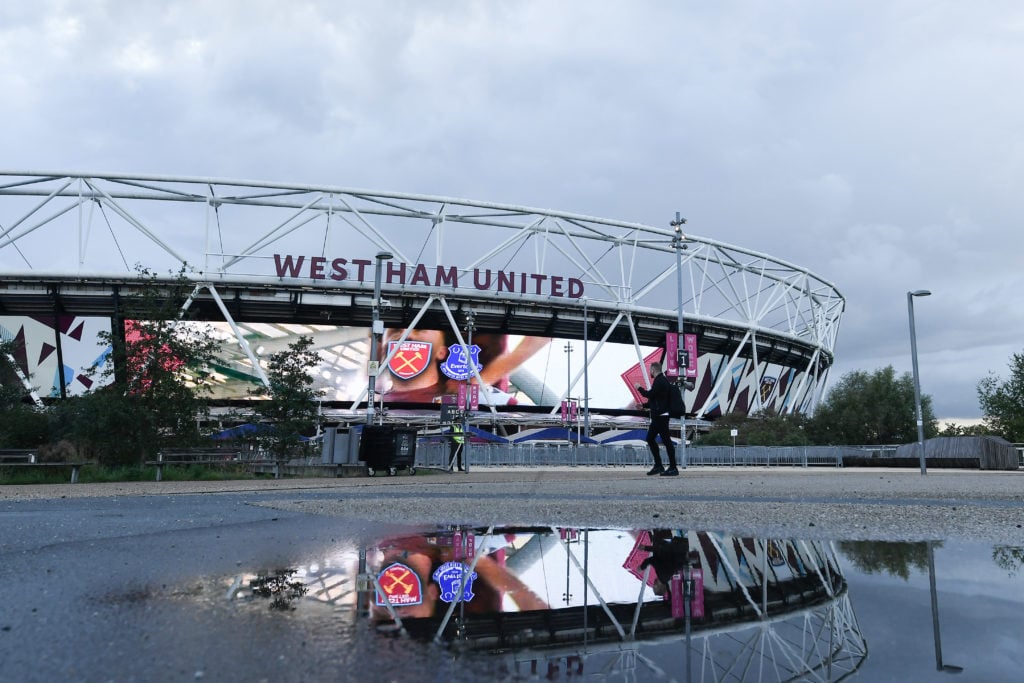 The Stadium general view outside the stadium prior to the UEFA Europa League 2023/24 Group A match between West Ham United FC and FK TSC Backa Topo...