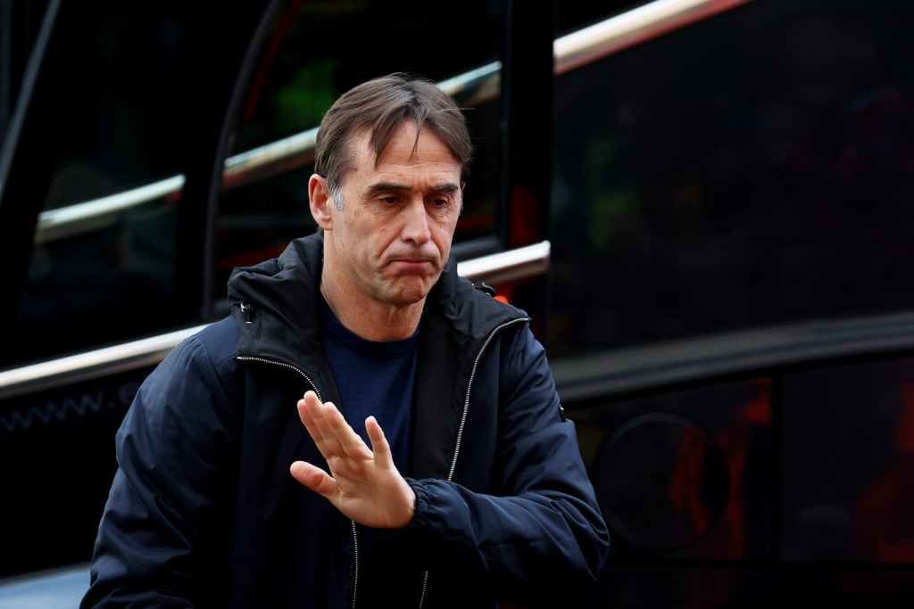 Julen Lopetegui, Manager of Wolverhampton Wanderers arrives at the stadium ahead of the Premier League match between Wolverhampton Wanderers and Cr...