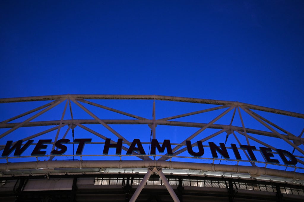 A general view outside the stadium prior to the Premier League match between West Ham United and AFC Bournemouth at London Stadium on February 01, ...