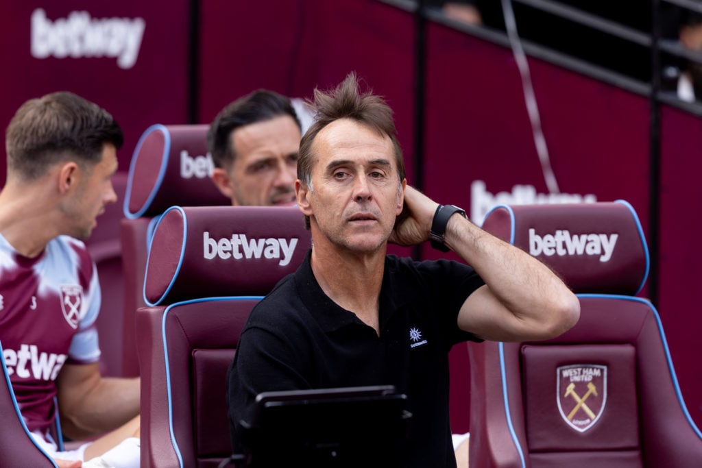 West Ham United manager Julen Lopetegui looks on before the friendly match between West Ham United and Celta de Vigo at the London Stadium.