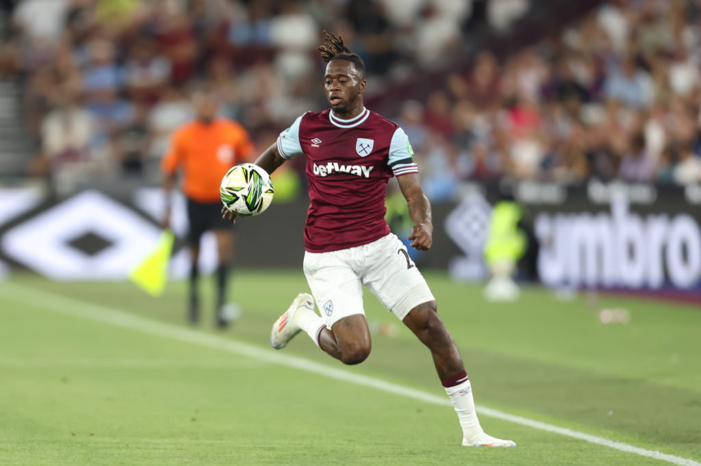 Aaron Wan-Bissaka of West Ham United during the Carabao Cup second round match between West Ham United and AFC Bournemouth at the London Stadium on August 8.