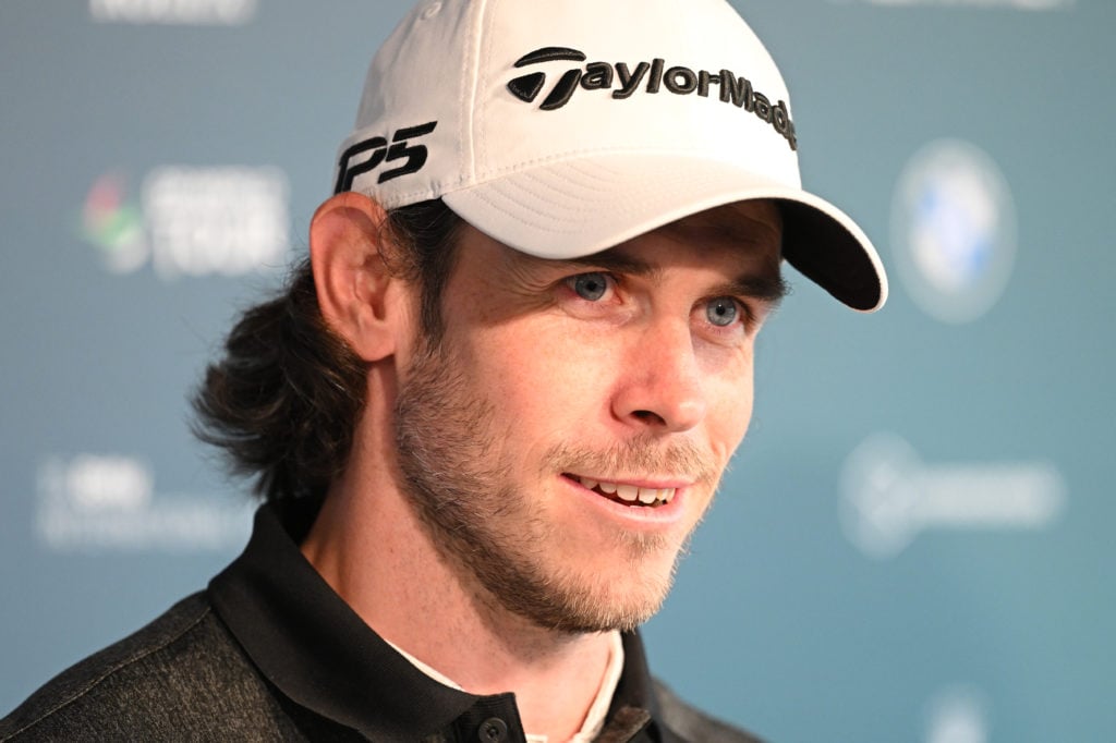 Former Real Madrid and Wales footballer Gareth Bale  talks with the media prior to the BMW International Open at Golfclub Munchen Eichenried on Jul...