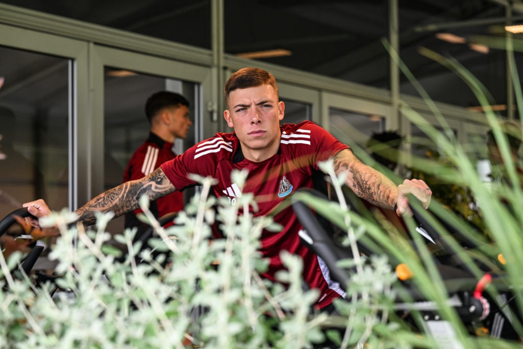 Harrison Ashby during the Newcastle United Pre Season Training Camp at the Adidas HomeGroup Training Facilities on July 16, 2024 in Herzogenaurach,...