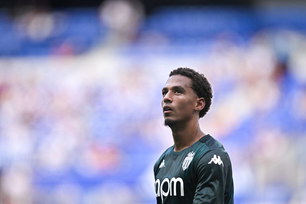 Thilo Kehrer of Monaco looks on during the Ligue 1 match between Olympique Lyonnais and AS Monaco at Groupama Stadium on August 24, 2024 in Lyon, F...