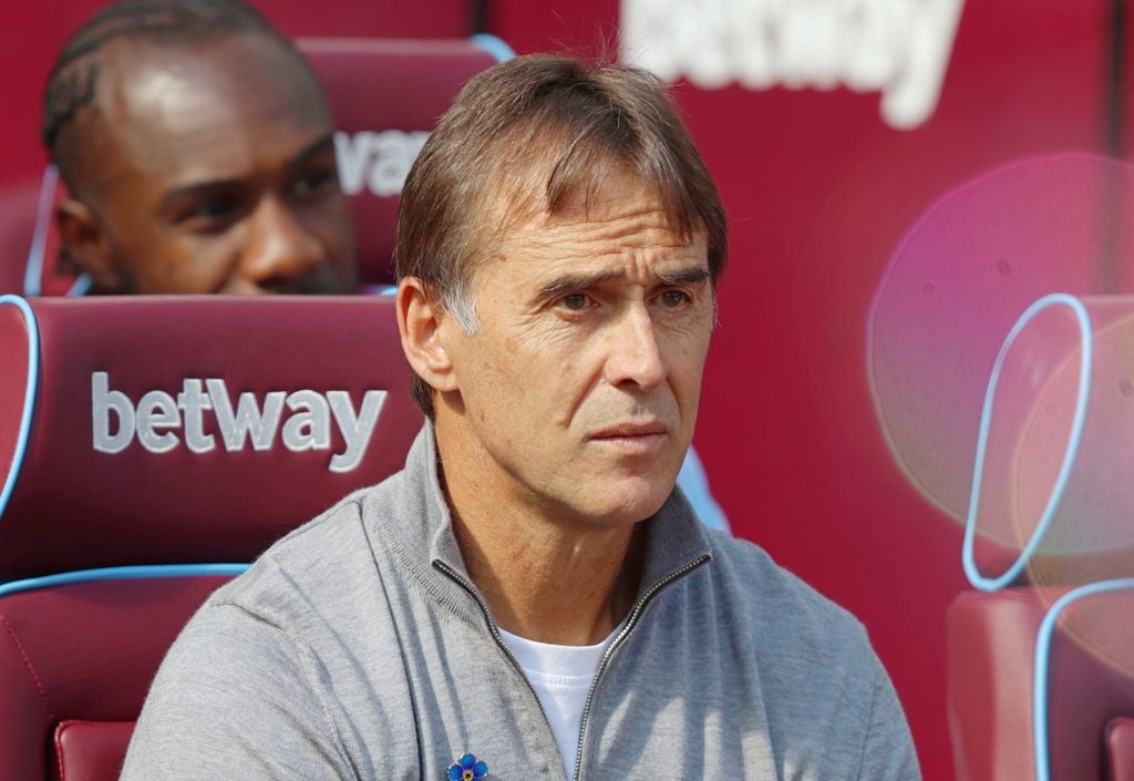 Julen Lopetegui Manager of West Ham United during the Premier League match between West Ham United FC and Chelsea FC at London Stadium on September...