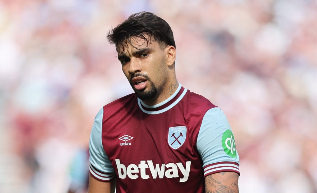 West Ham United's Lucas Paqueta during the Premier League match between West Ham United FC and Chelsea FC at London Stadium on September 21, 2024 i...