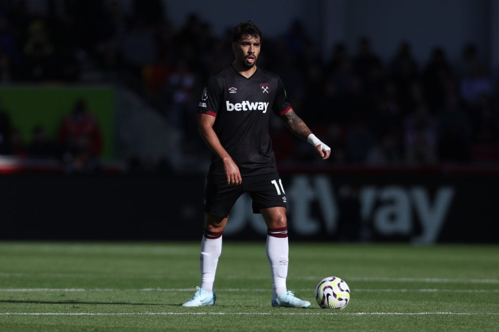 West Ham United's Lucas Paqueta during the Premier League match between Brentford FC and West Ham United FC at Brentford Community Stadium on Septe...