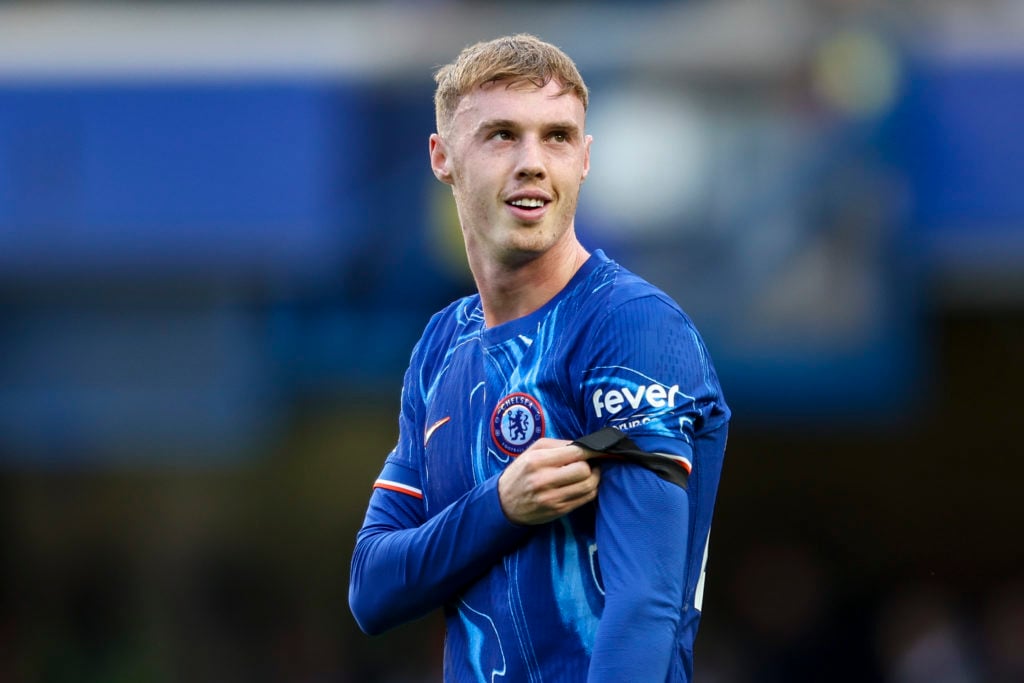 Cole Palmer of Chelsea during the Premier League match between Chelsea FC and Brighton & Hove Albion FC at Stamford Bridge on September 28, 202...